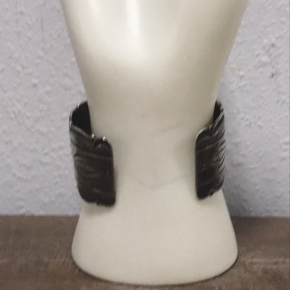vintage sterling designer El Tom purple stone native american cuff bracelet - Picture 4 of 12
